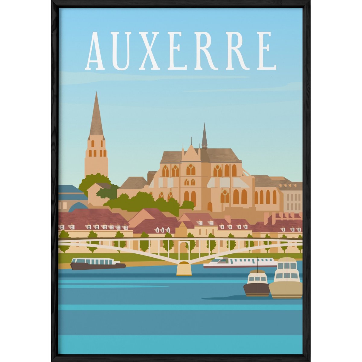 Affiche ville Auxerre blanc, L'AFFICHERIE