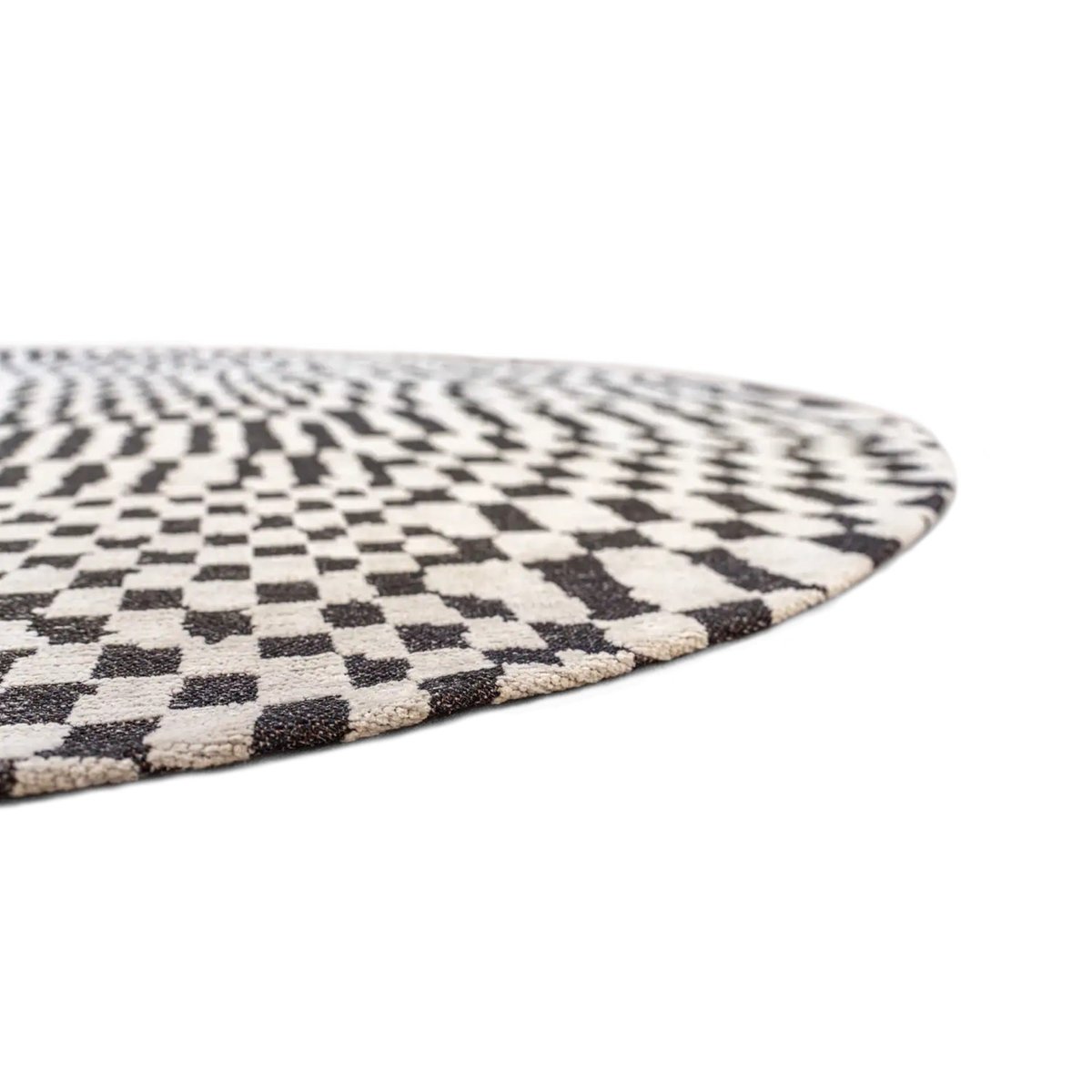 Tapis tissé plat moderne STRUCTURES noir, NOVATREND
