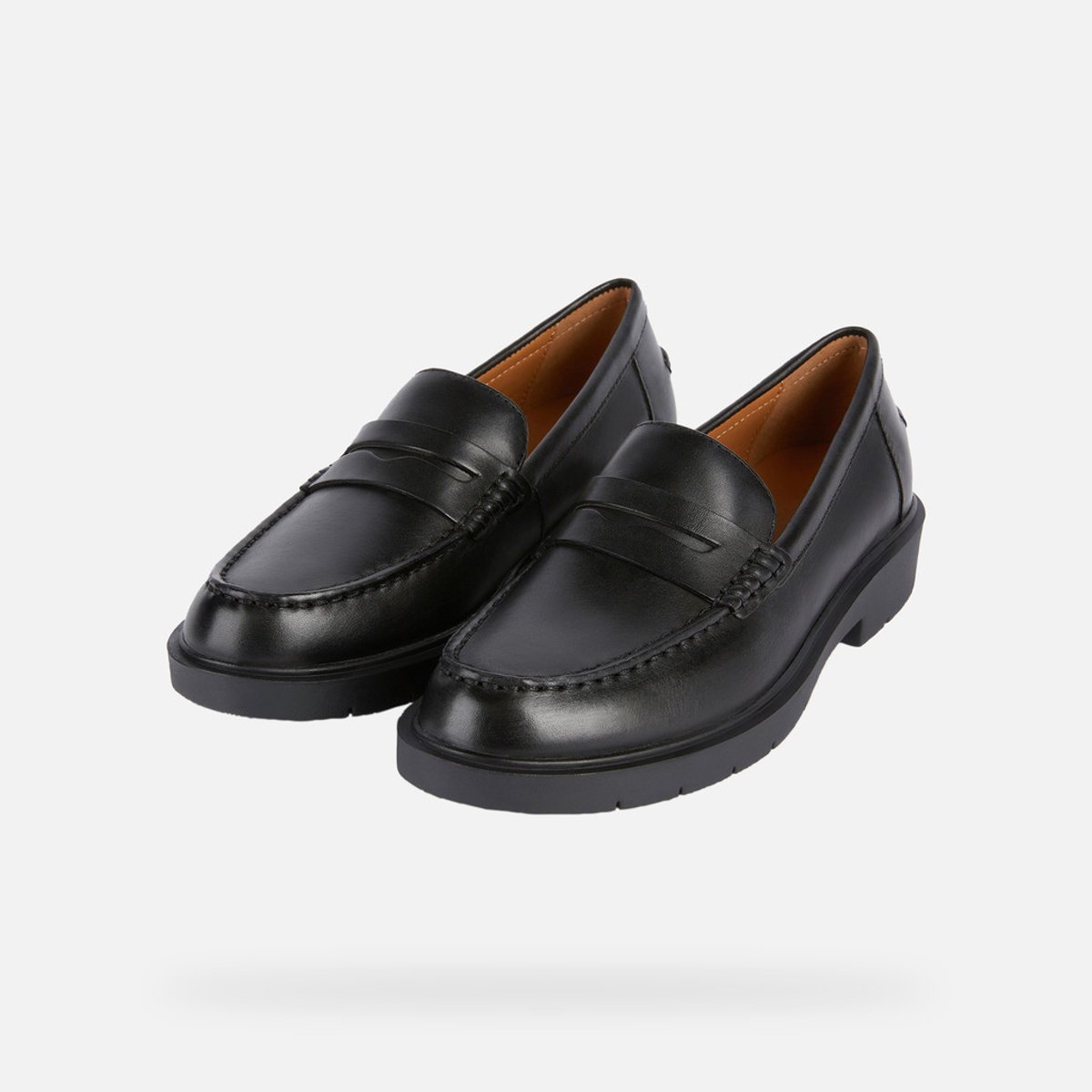 Mocassins en cuir respirant Spherica EC1 noir, GEOX