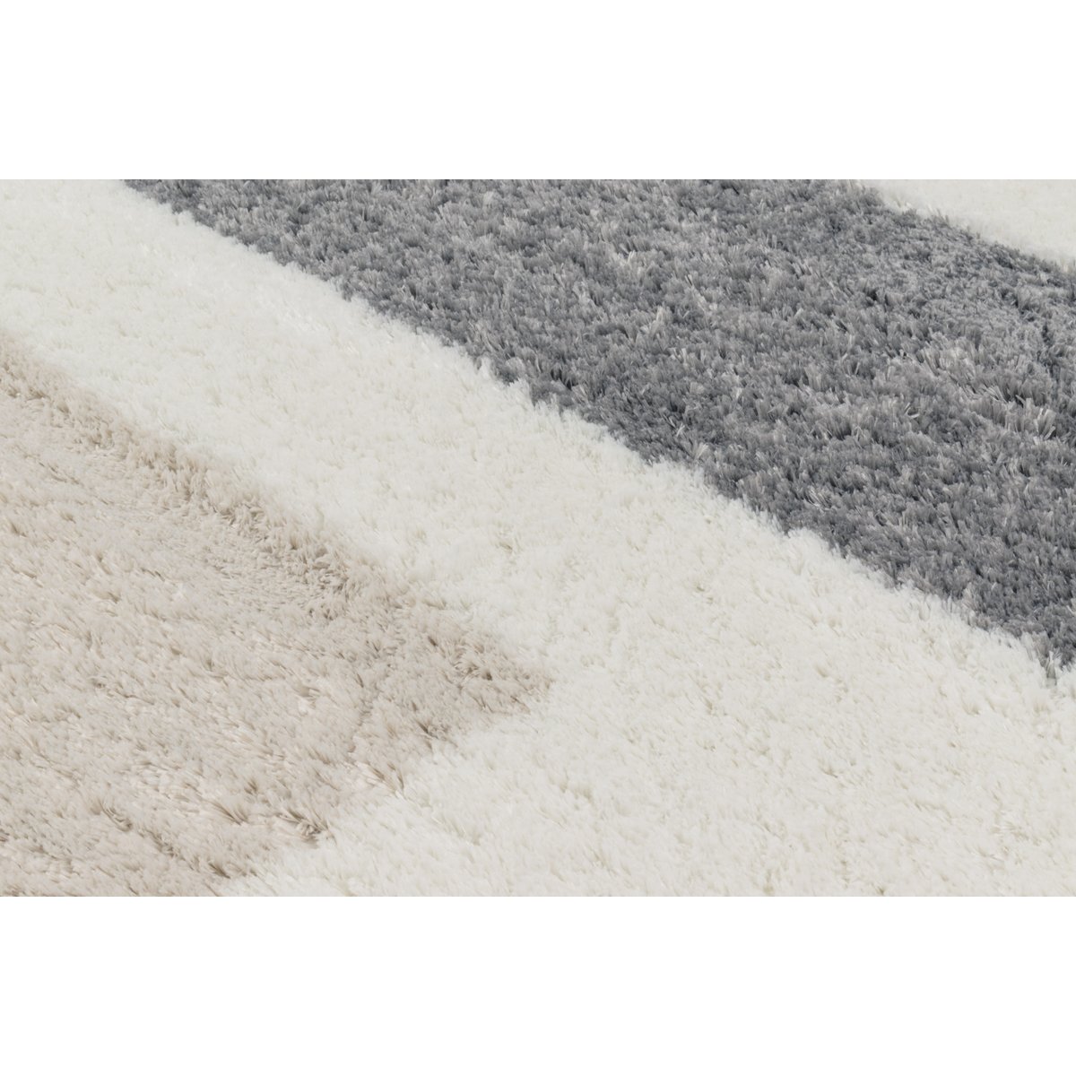 Tapis doux géométriques KARENA ivoire, NAZAR RUGS