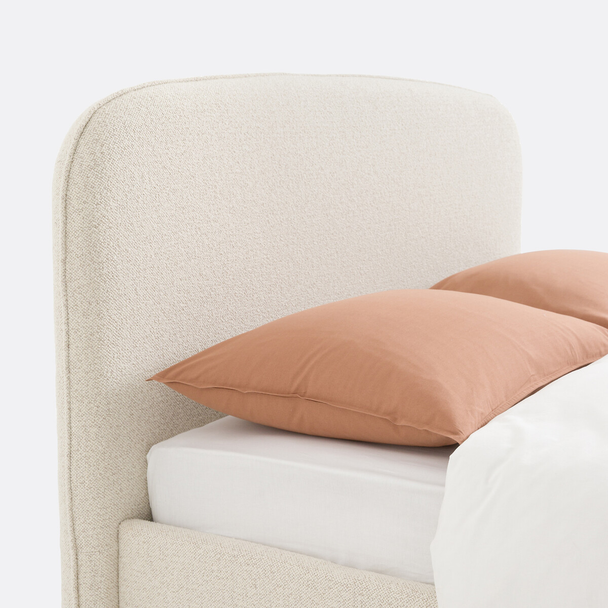 Kastenbett Conto mit hochklappbarem Lattenrost, Bouclé ecru, LA REDOUTE INTERIEURS