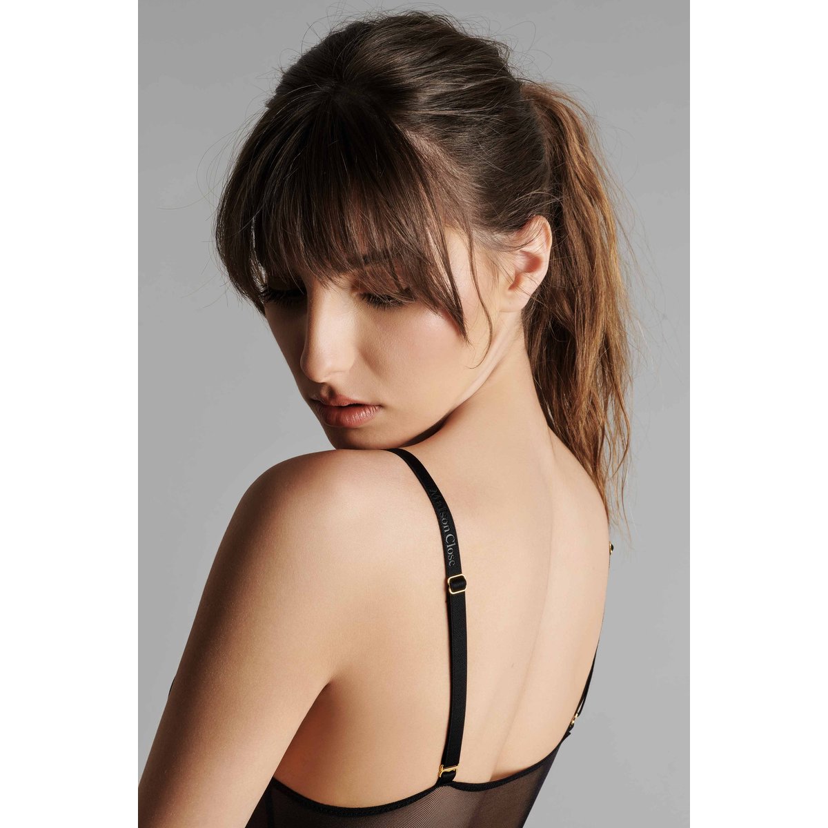 Bretelles SIGNATURE noir/or, MAISON CLOSE