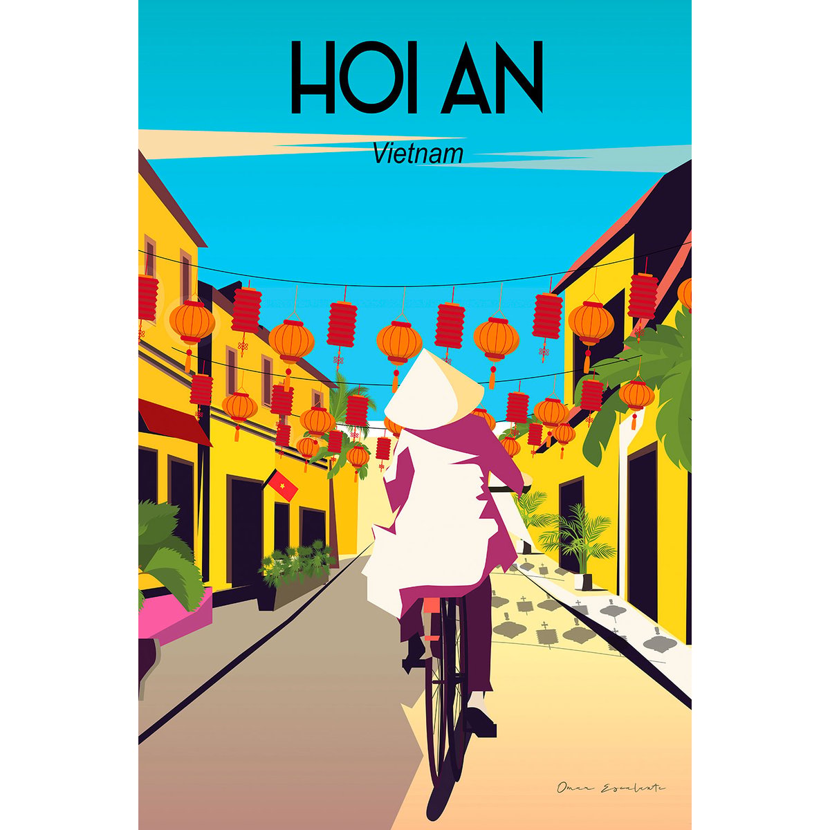 Tableau de voyage Hoi An Vietnam tableau alu dibond, HEXOA