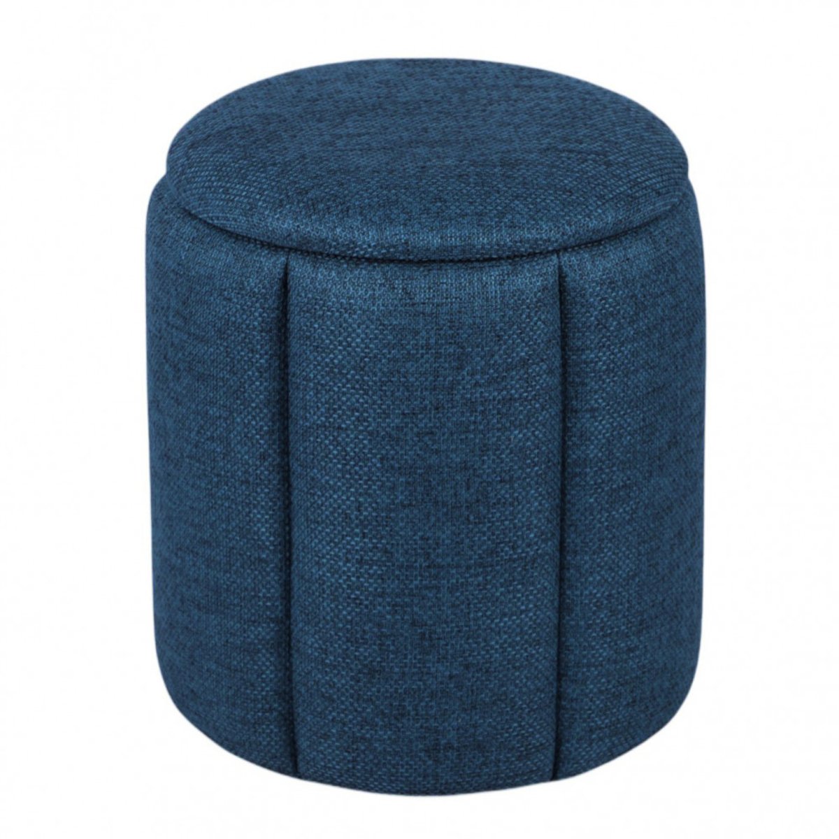 Pouf rond en tissu Ø36 cm Olivia bleu, AMADEUS