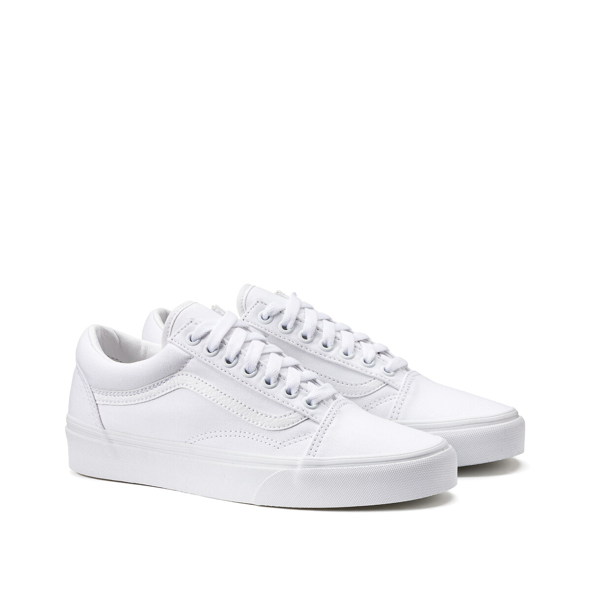 Sneakers old skool aus leder weiss braun Vans La Redoute