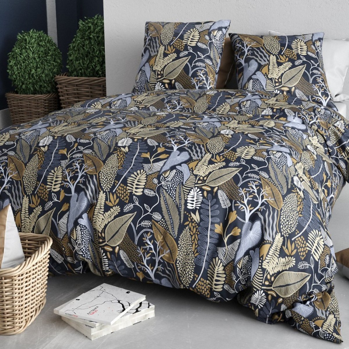 Housse De Couette 100% Coton 57 Fils + 2 Taies D'oreiller multicolore, DECORATIE