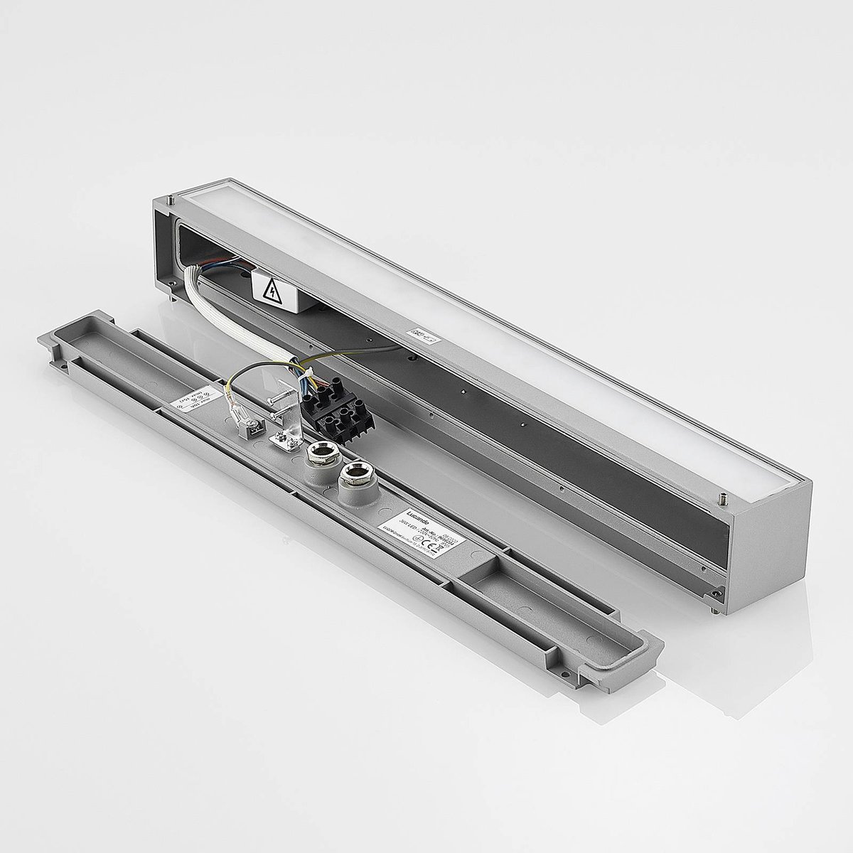 Applique extérieure en aluminium moderneLED argent, LUCANDE