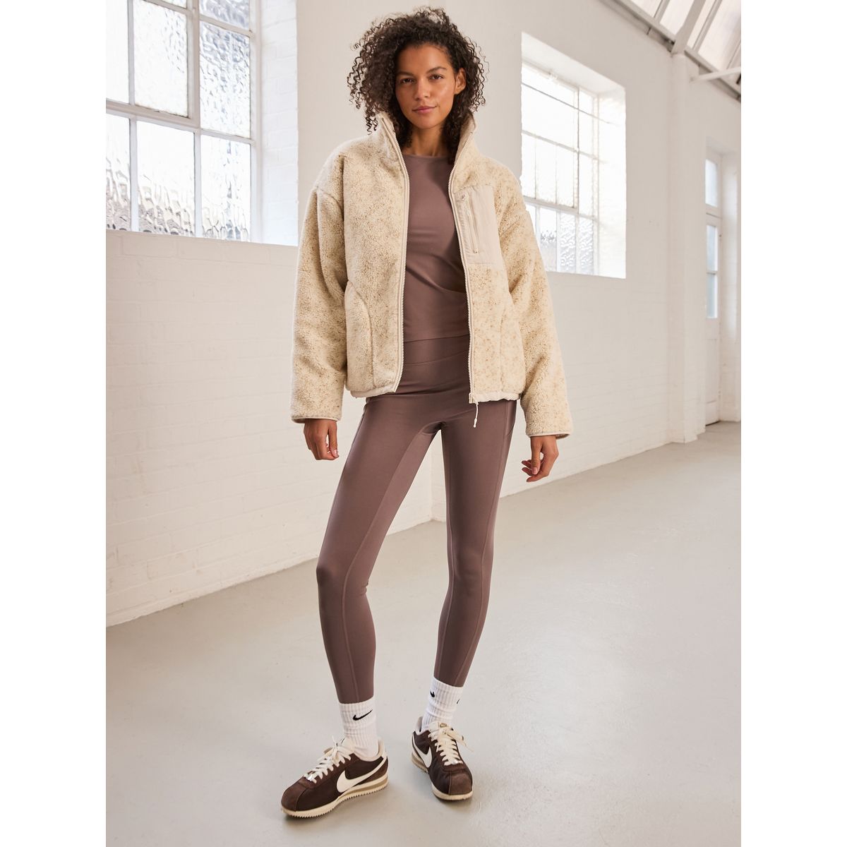 Veste zippée en imitation peau de mouton naturel, NEXT