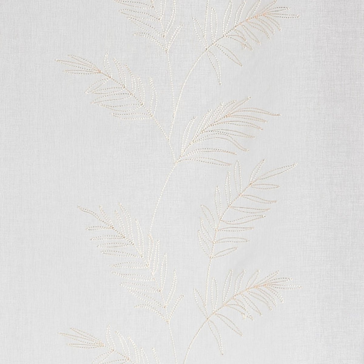 Paire voilages avec motif feuilles brodées - QABANE blanc cassé, HOME MAISON