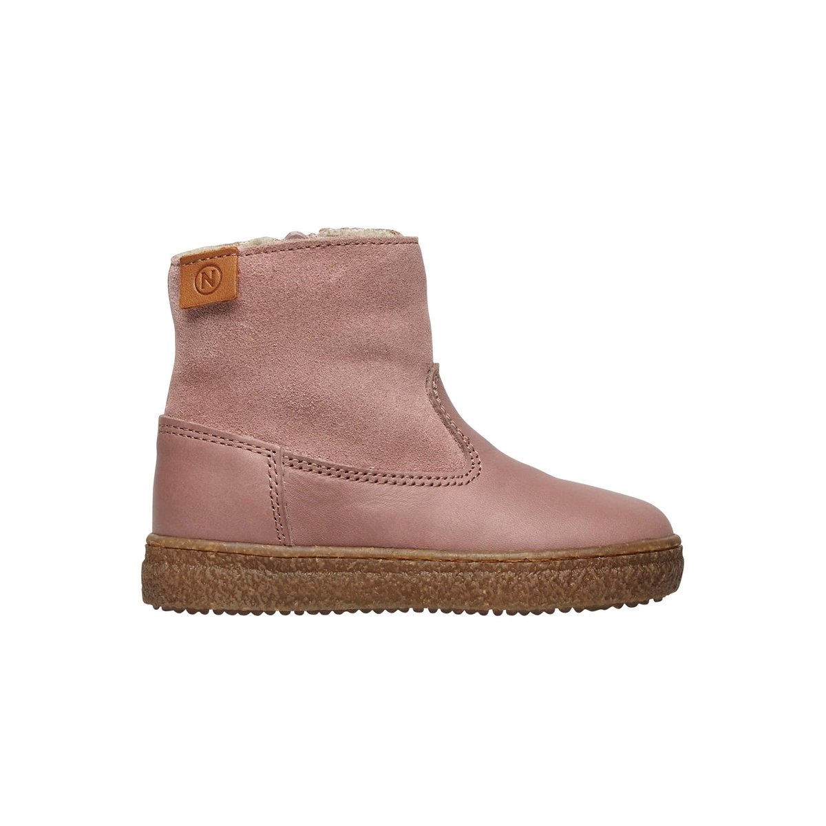 Bottines En Nappa Et Suède Alpina rose, NATURINO