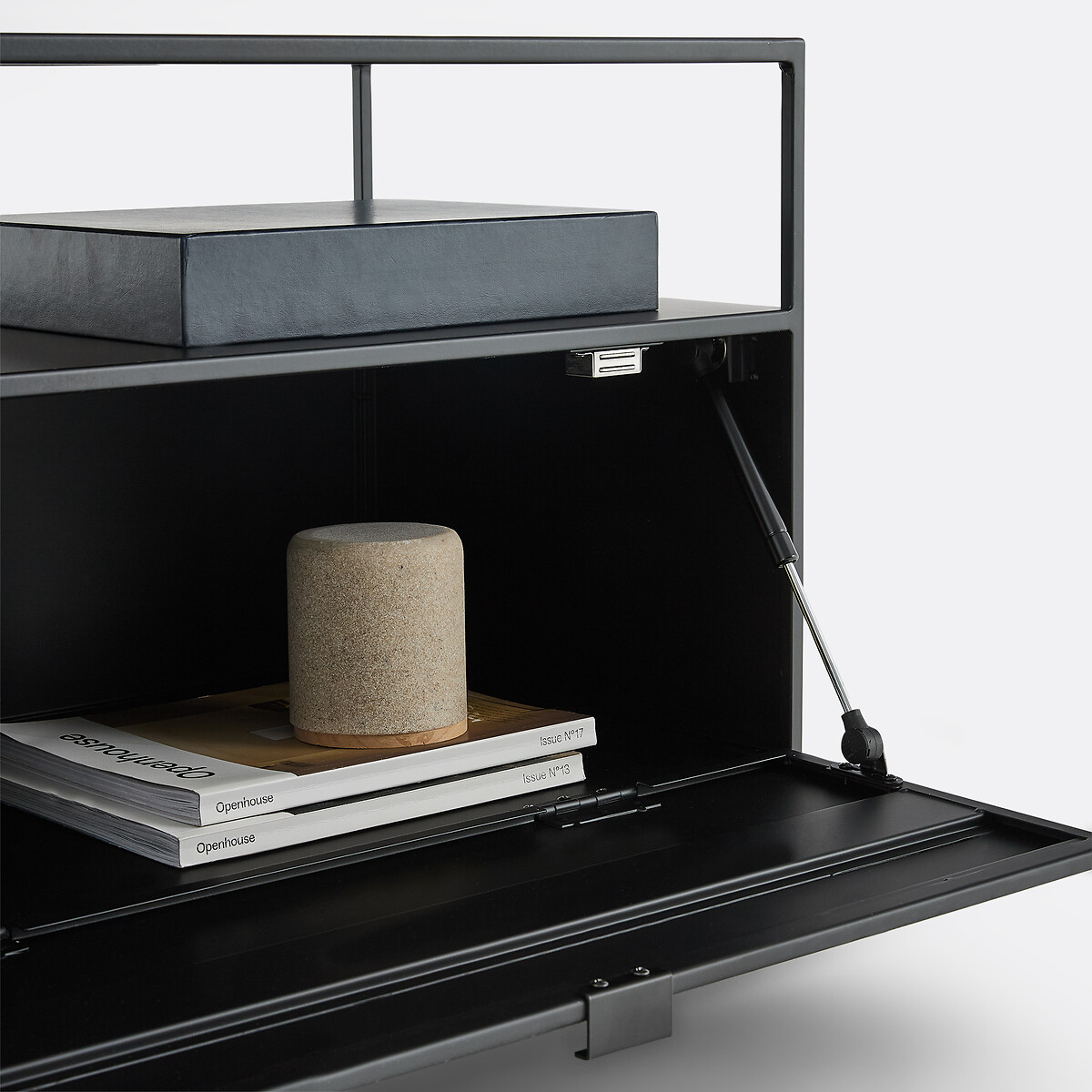 Meuble TV en métal acier, largeur 120 cm, MIVA noir, LA REDOUTE INTERIEURS