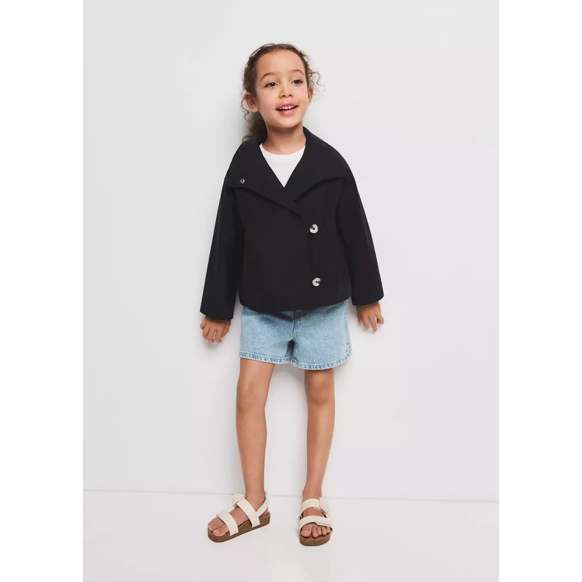 Short en jean strass bleu clair, MANGO BABY