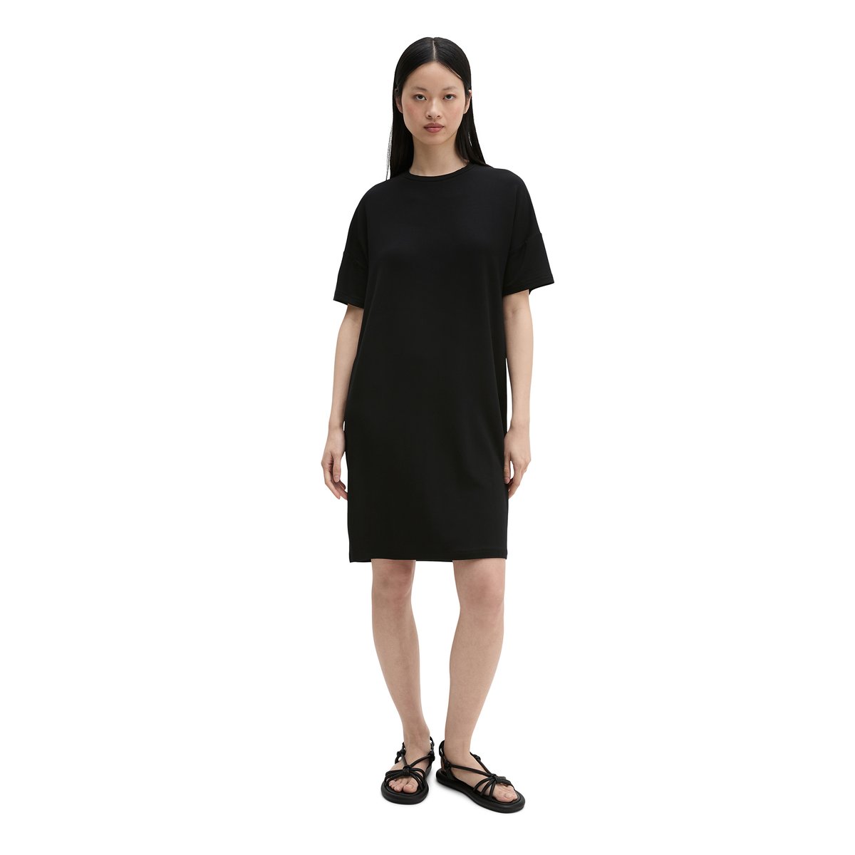 Robe sweat oversize en TENCEL™ Modal noir, MARC O'POLO