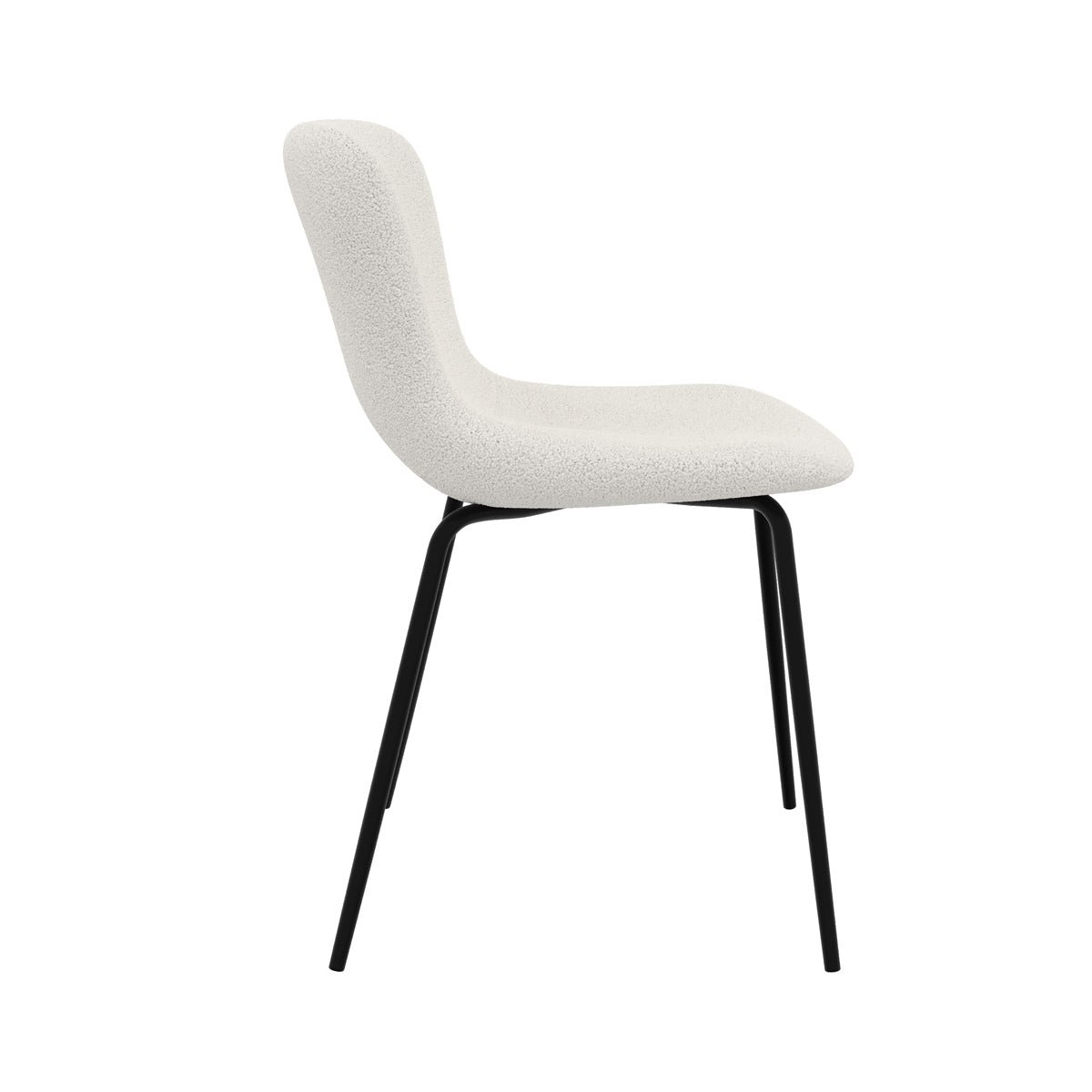 Lot de 2 chaises et pieds en métal - KOKO blanc, pieds noirs, MAISON PAVANE