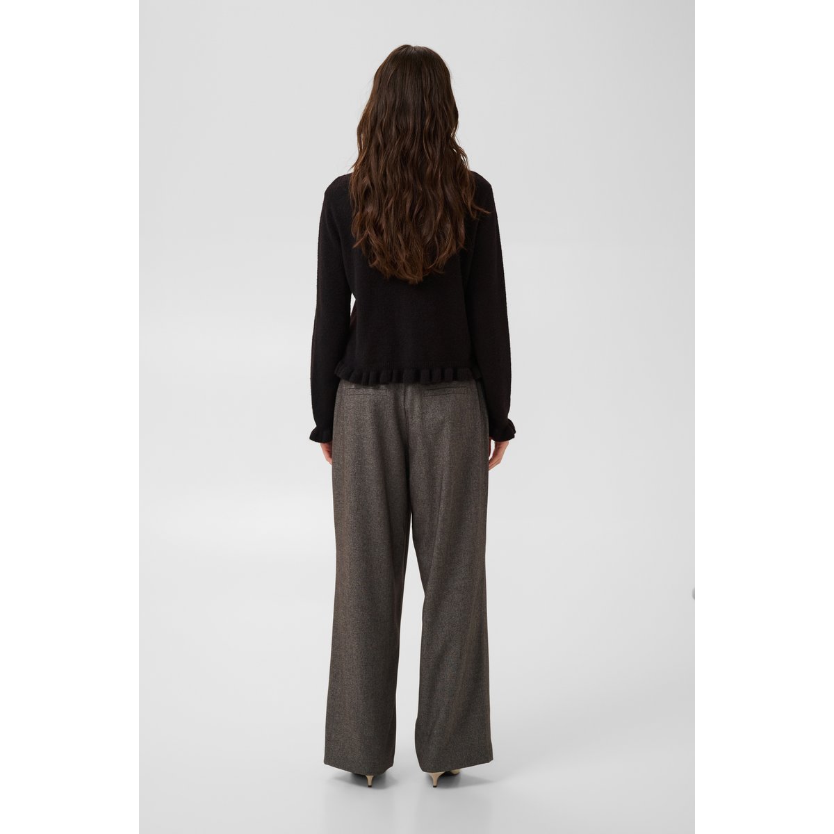 Cardigan manches longues marron coffee bean melange, CULTURE