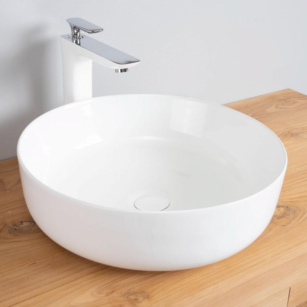 Vasque en céramique ronde 45 cm IPSO blanc, WANDA COLLECTION
