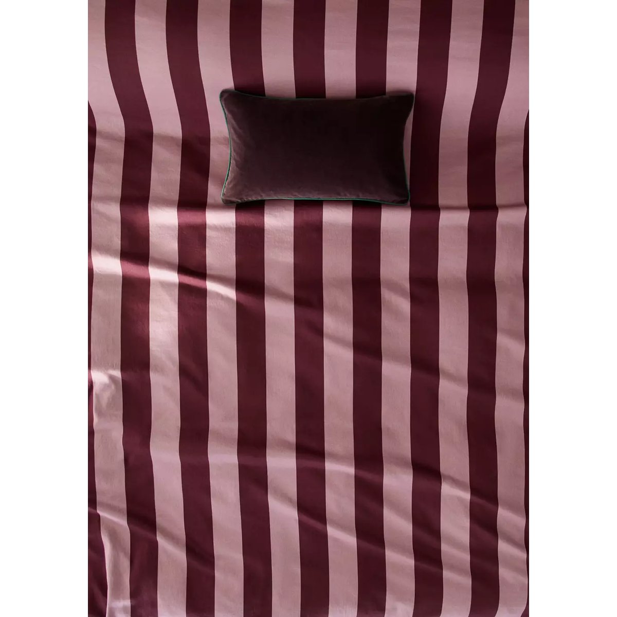 Housse de couette rayures larges aquarelle Lit 180/200 cm grenat, MANGO HOME