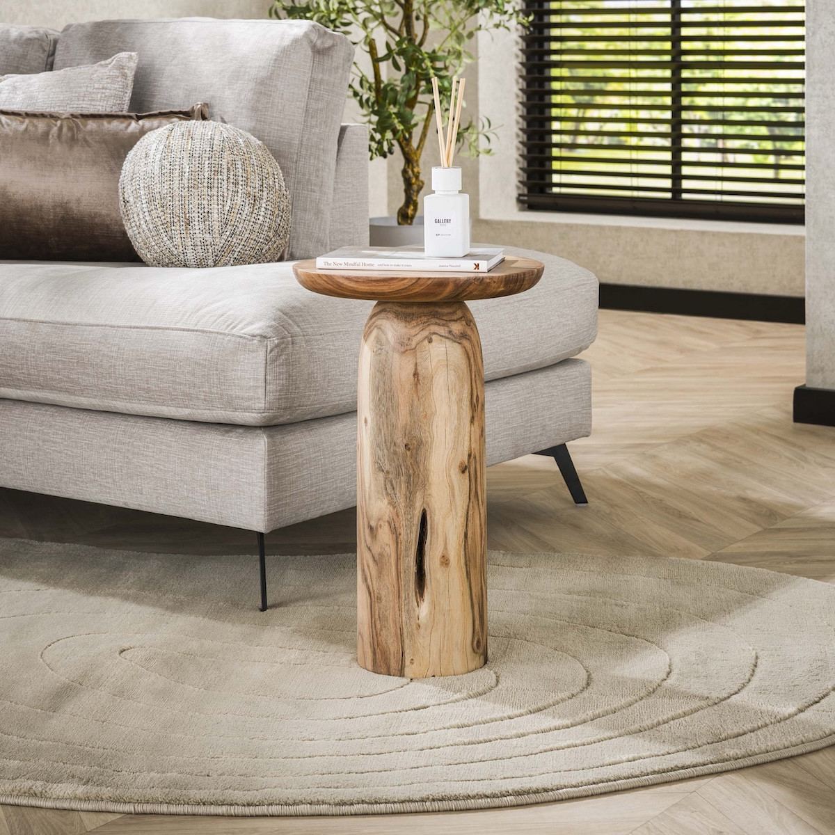 Ensemble de tables d'appoint rondes en bois - CHAWEN marron, MATHI DESIGN