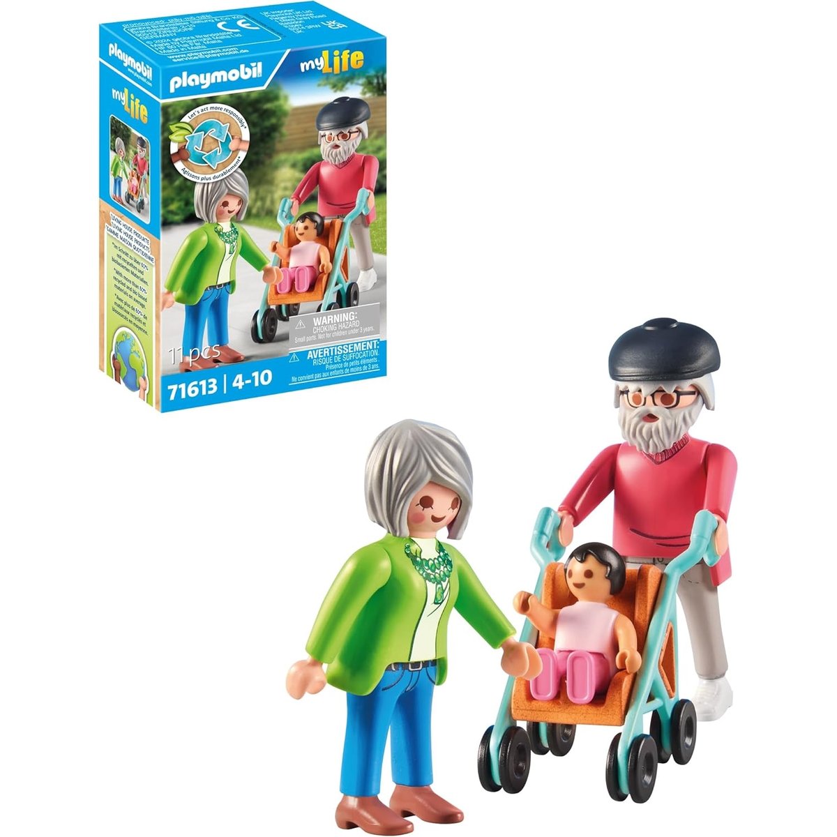 Grands parents avec bébé multicolore, PLAYMOBIL