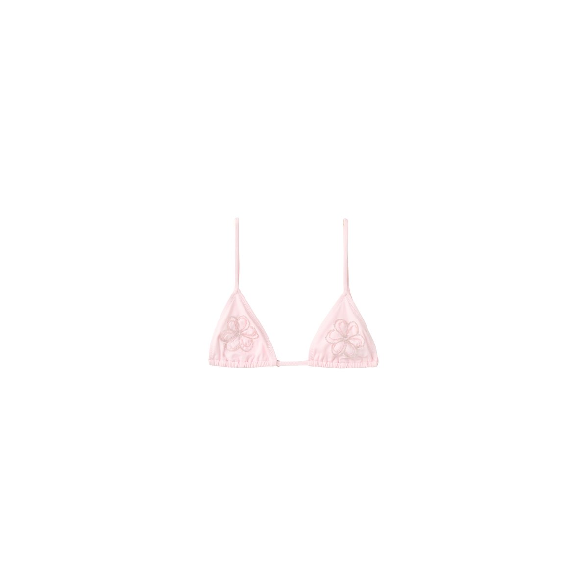 Haut bikini triangle avec fleur rose clair, MANGO
