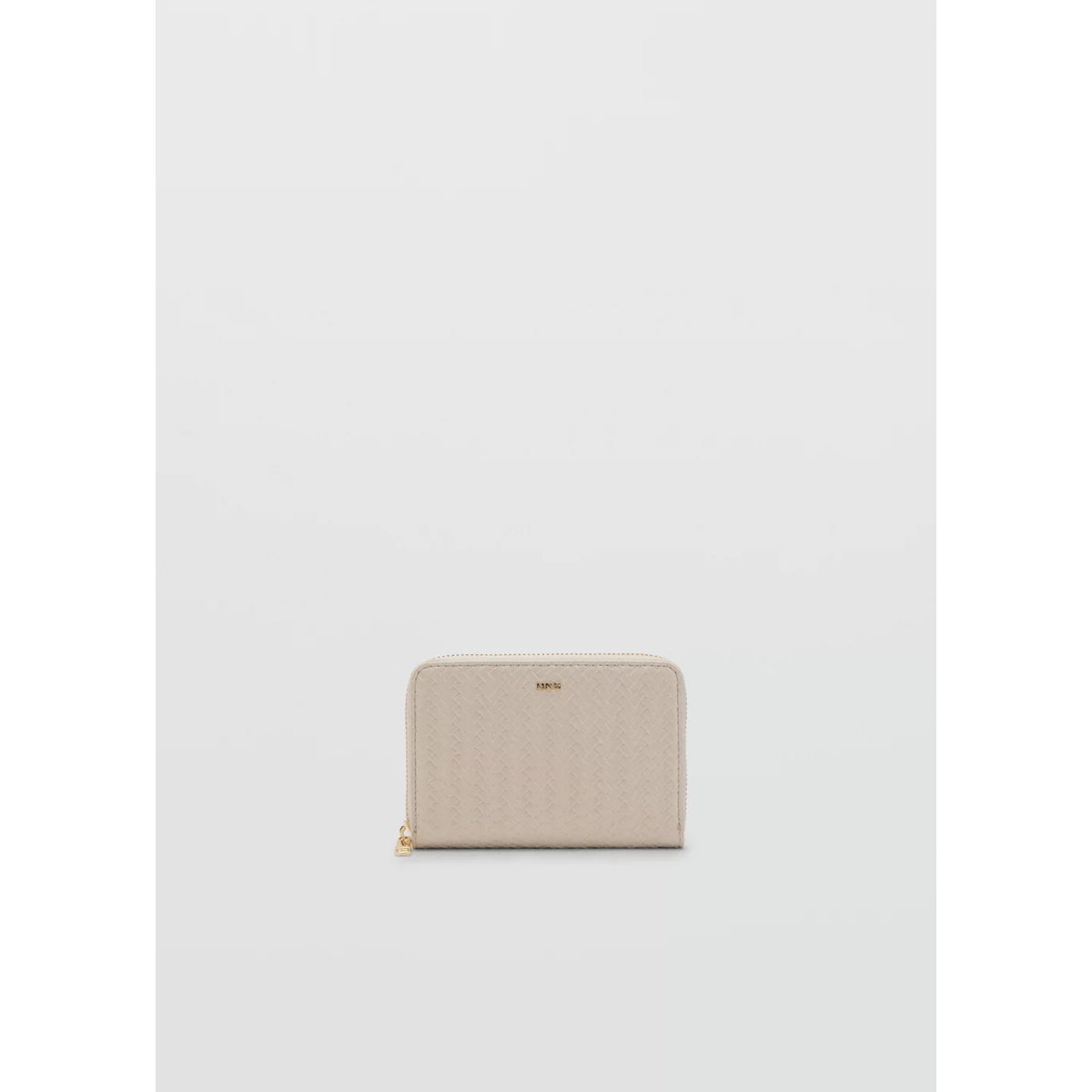 Portefeuille moyen tressé blanc cassé, MANGO
