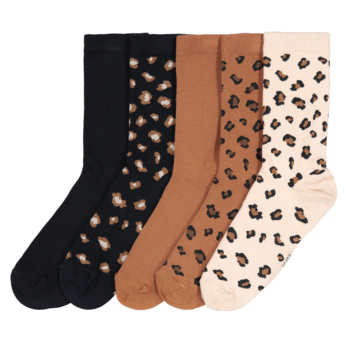 Lot de 5 paires de chaussettes imprimé animalier, LA REDOUTE COLLECTIONS