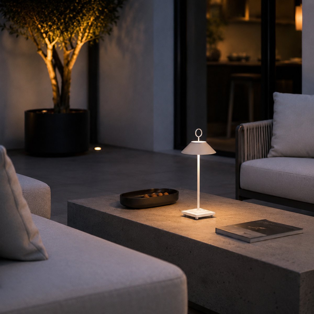 Lampe de table sans fil MARAIS blanc, LUMISKY