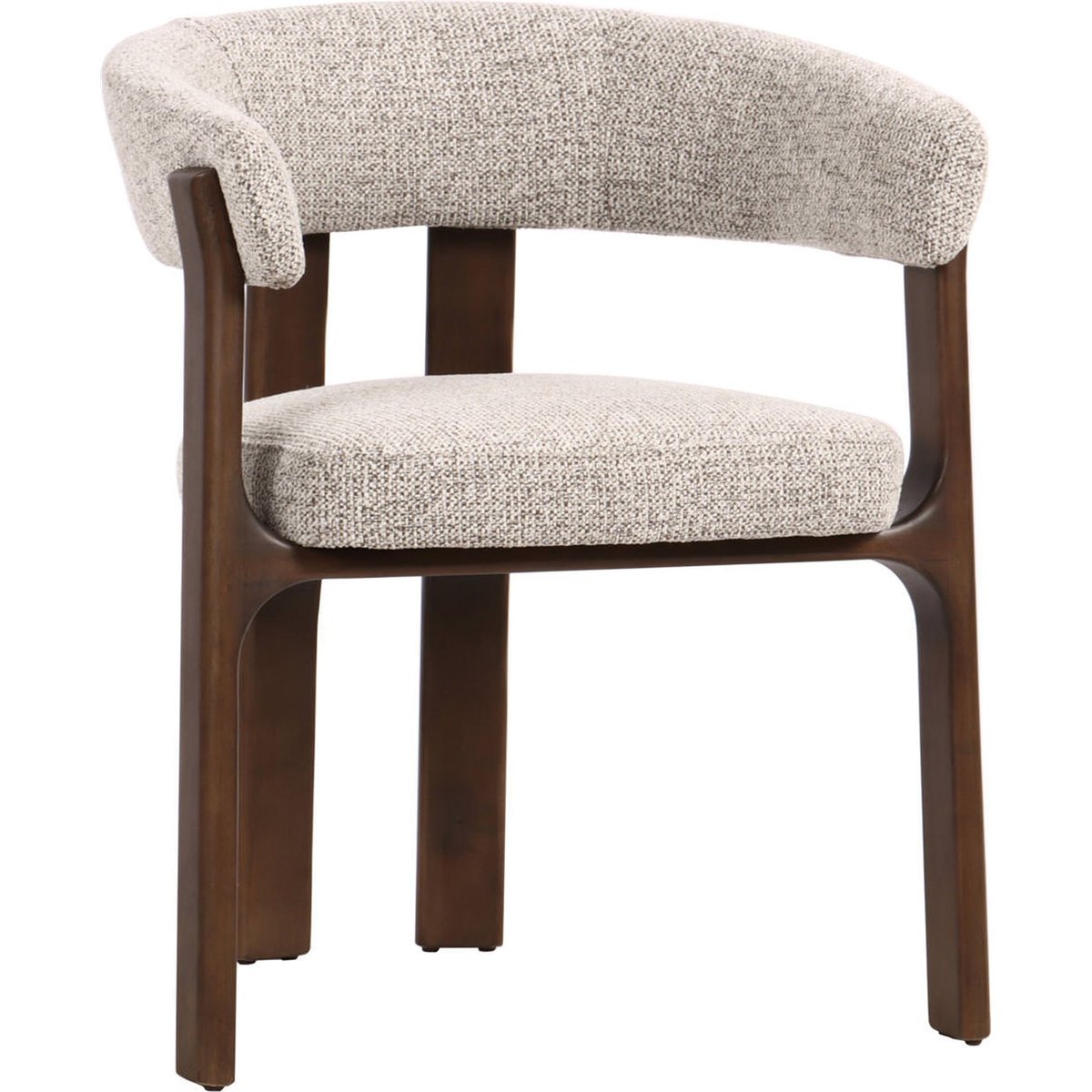 Chaise de salle à manger en tissu et hêtre moka chiné, RECOLLECTION