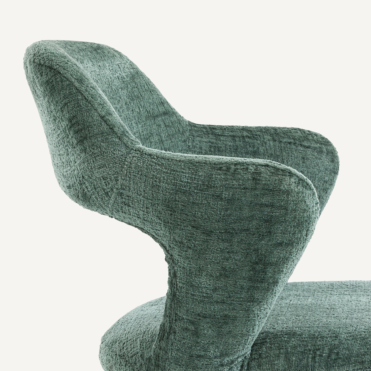 Fauteuil de table pivotant chenille flammée, Asyar vert cèdre, AM.PM