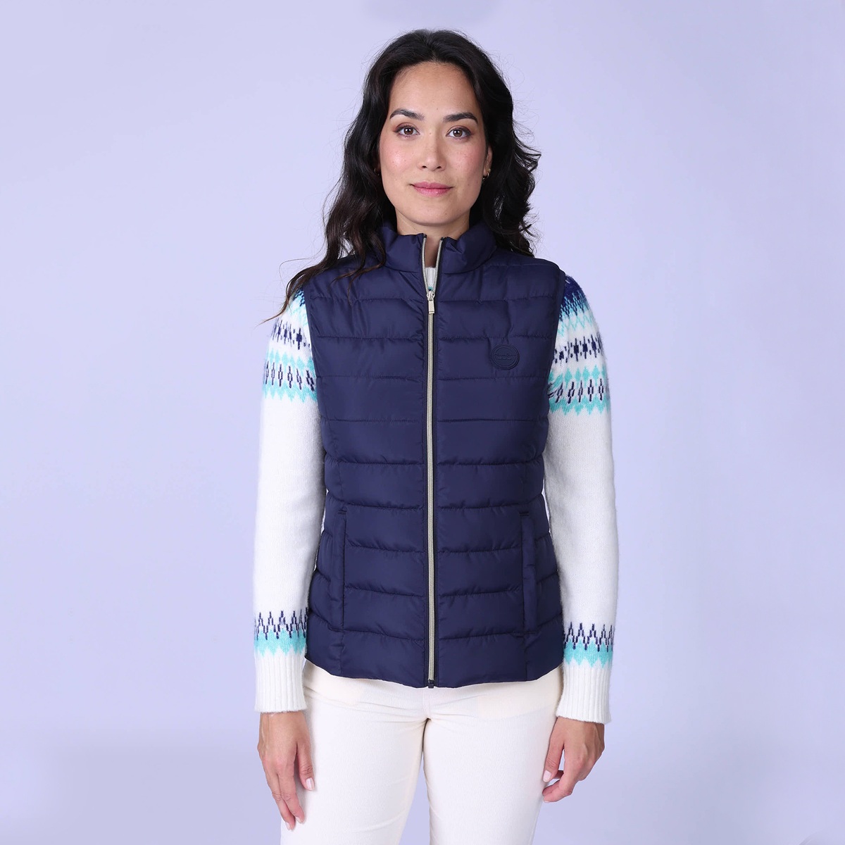 Doudoune sans manches Helena bleu marine, MISE AU GREEN
