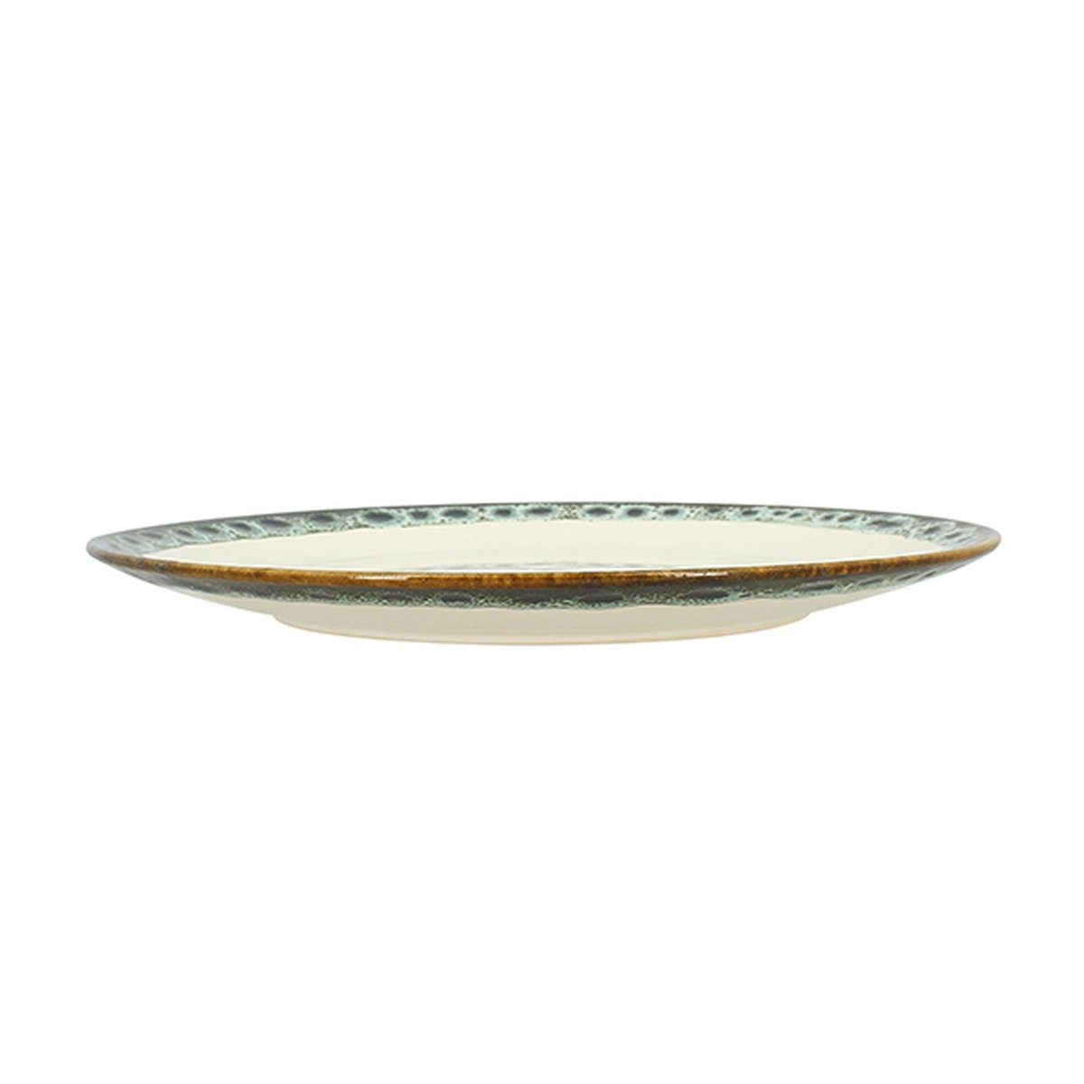 Lot de 6 assiettes à dessert 20cm en faïence, ATOME beige, NOVASTYL