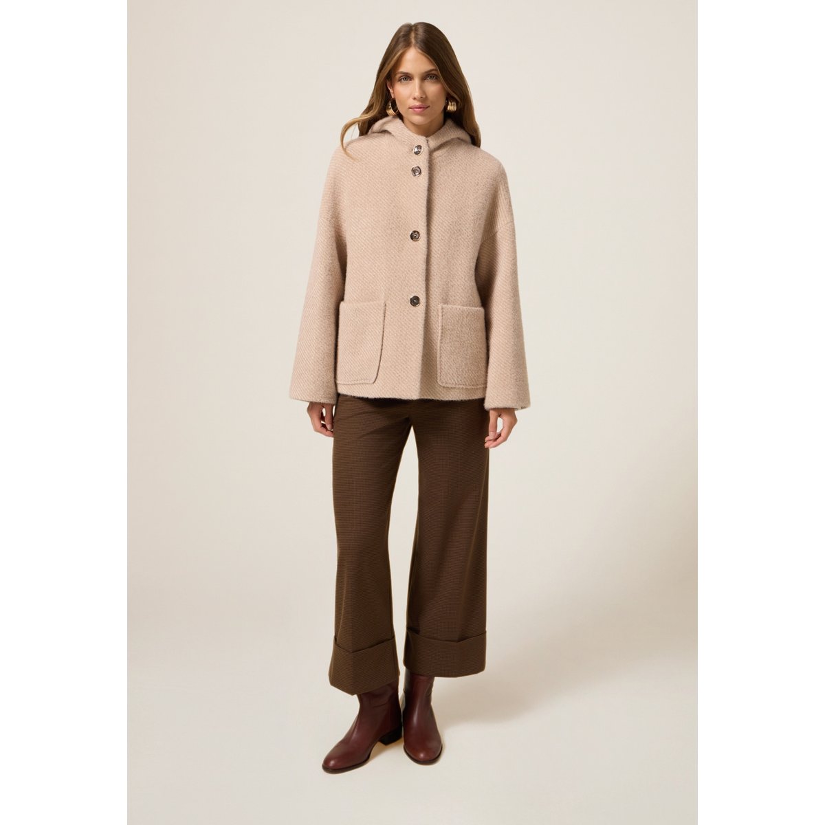 Manteau court beige, OLTRE