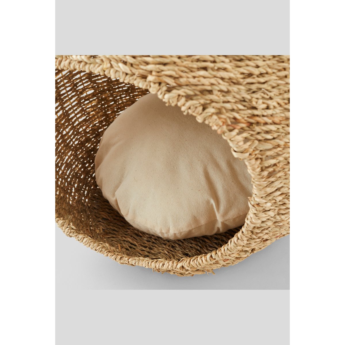 Panier pour chat rond, 44x38cm, en jonc de mer naturel, MONOPRIX