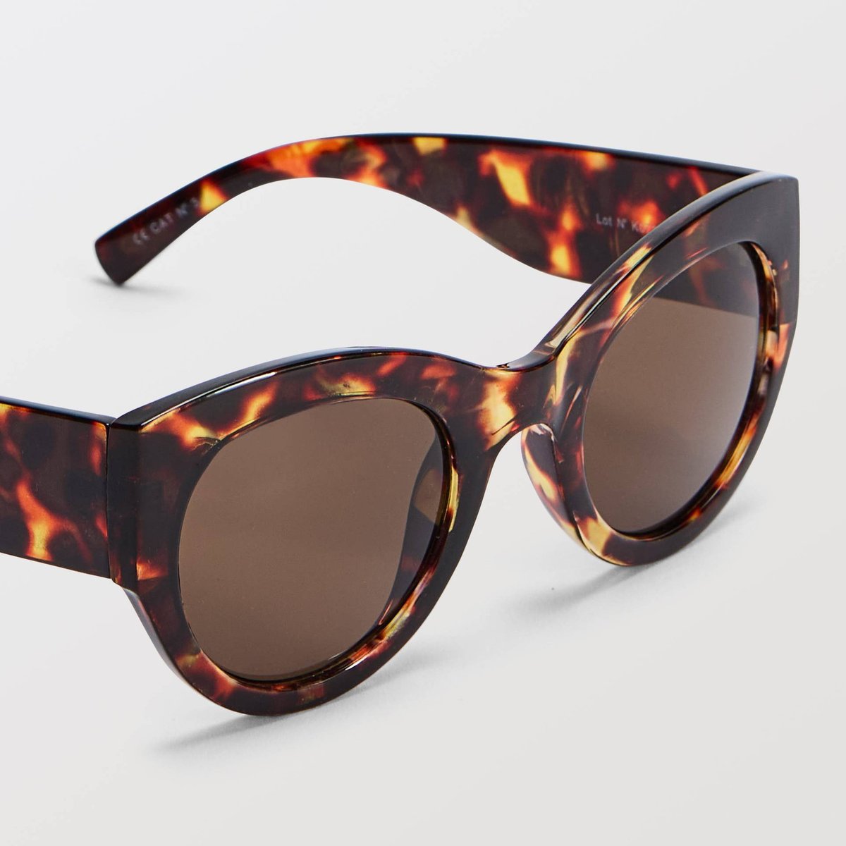 Lunettes de soleil rectangles ecaille clair, MONOPRIX
