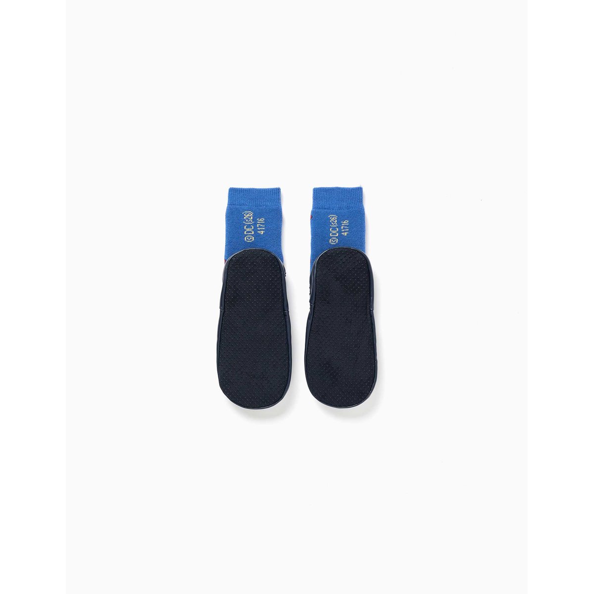 Chaussettes-chaussons avec semelle antidérapante et Superman bleu, ZIPPY