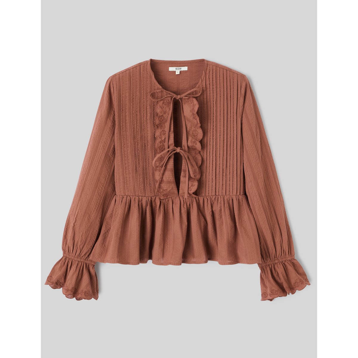 Blouse à nouer camel, BZB