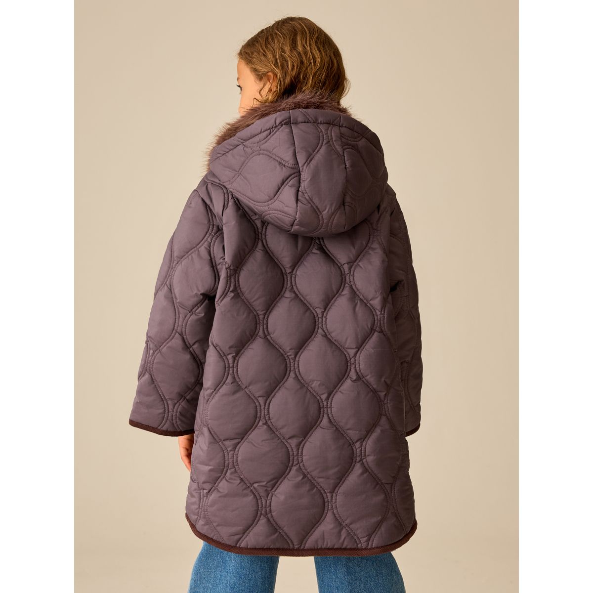 Manteau matelassé imperméable marron chocolat, NEXT