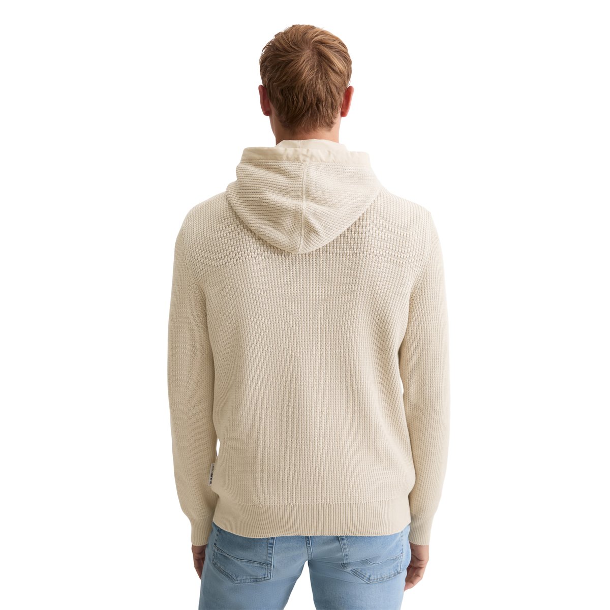 Troyeur à capuche regular en coton bio beige, MARC O'POLO