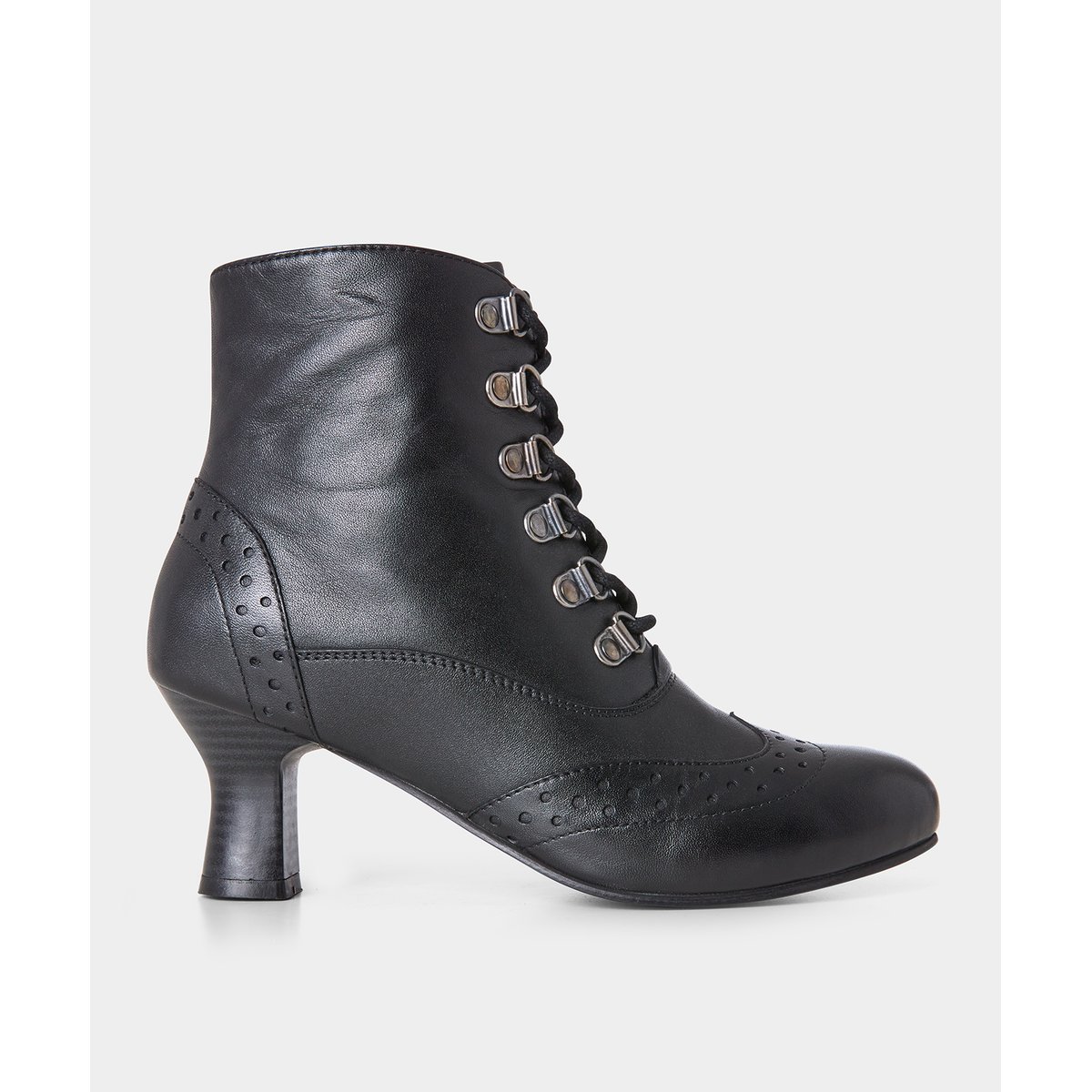 Bottine à Lacets et Talon Style Richelieu noir, JOE BROWNS