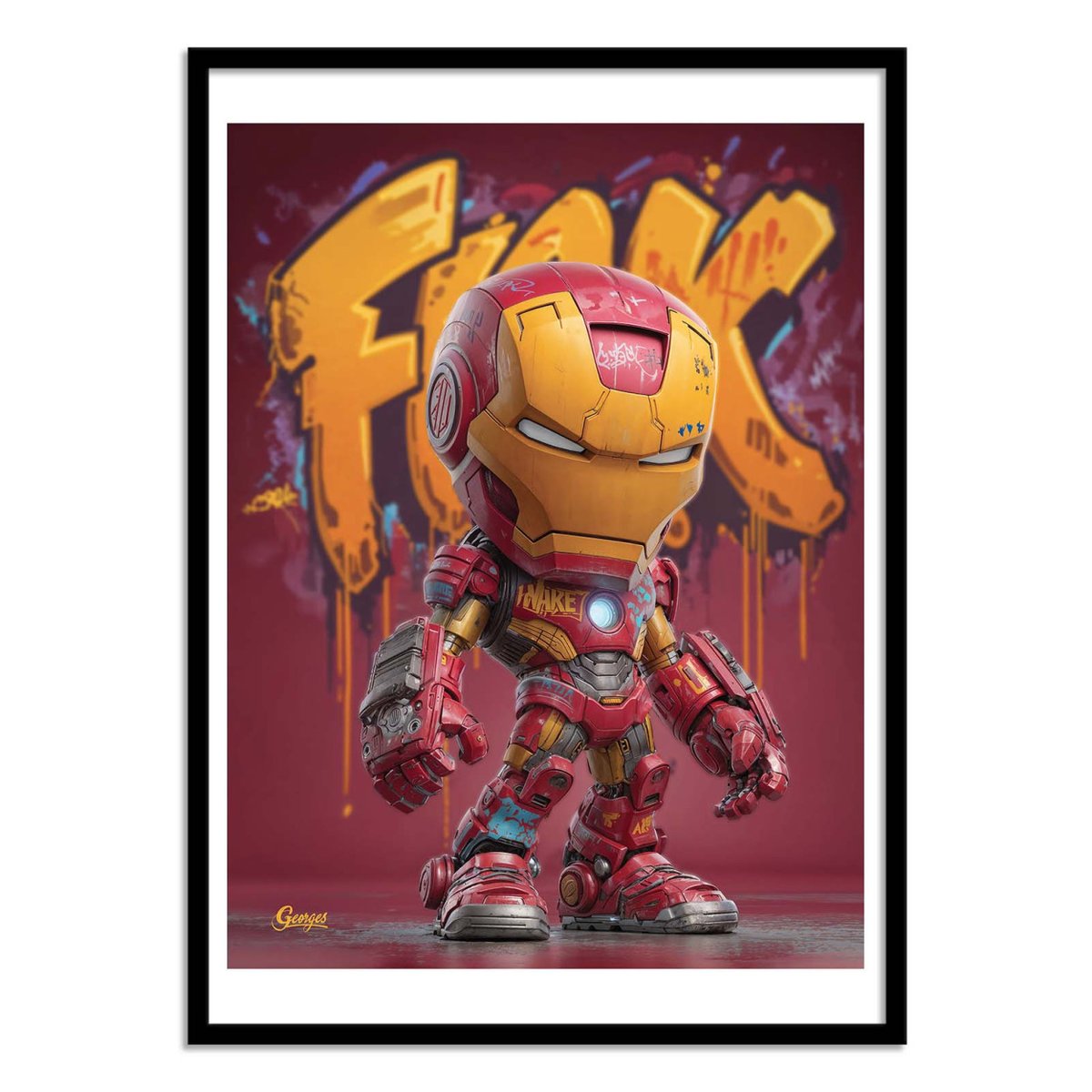 Affiche d'art - Iron Team Z - Georges couleur unique, WALL EDITIONS