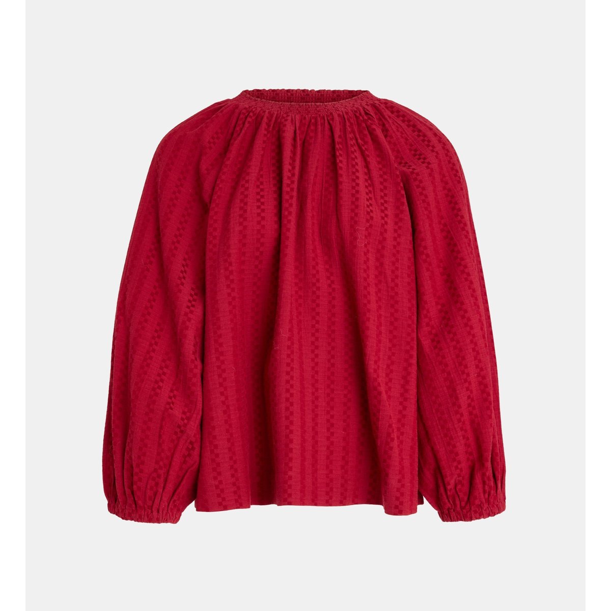Blouse ample fleur carreaux rouge, GALERIES LAFAYETTE