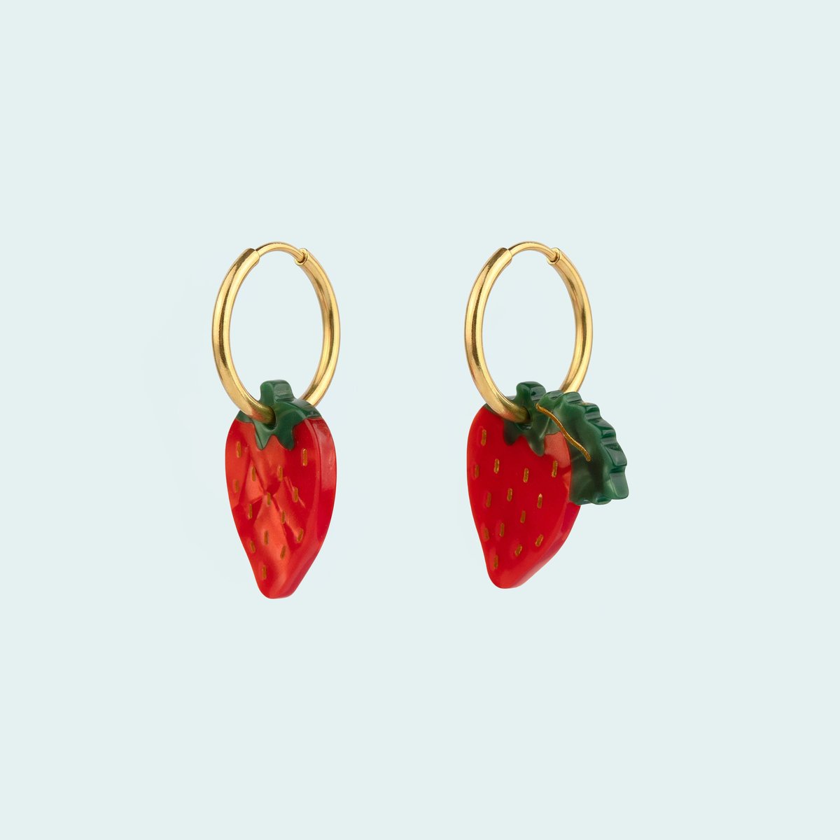 Boucles d'oreilles FRAISE rouge, COUCOU SUZETTE