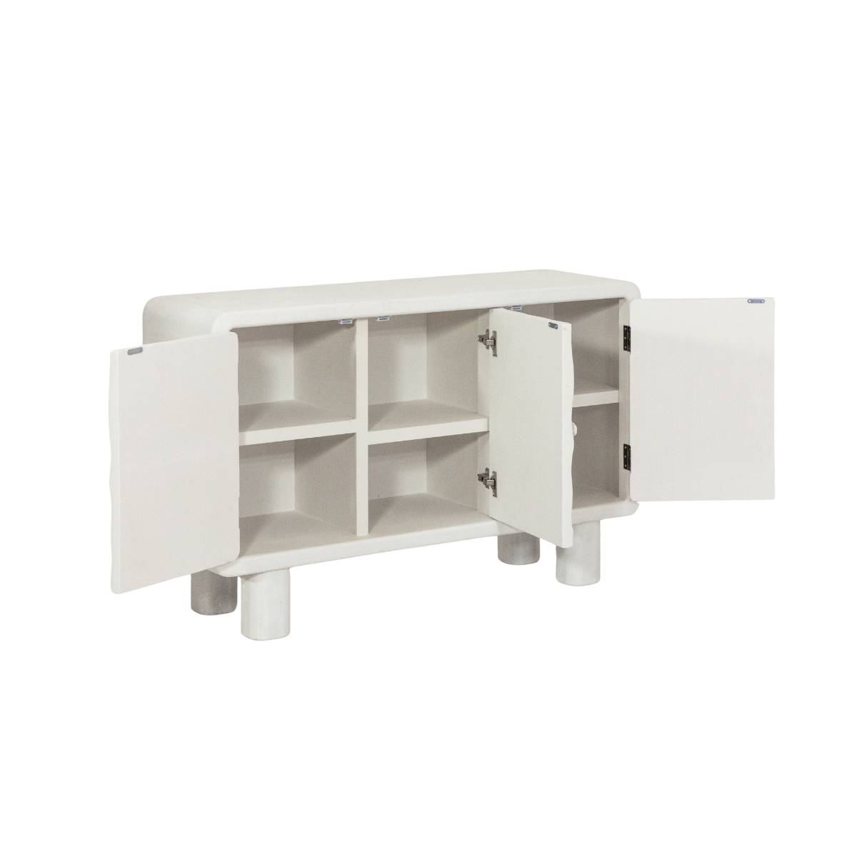 Buffet en bois effet béton DANAÉ blanc, MADE IN MEUBLES 