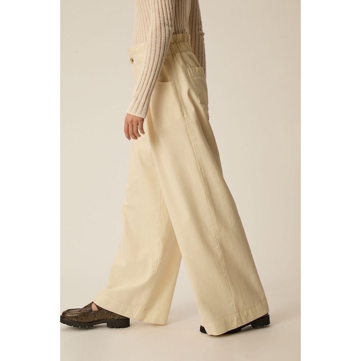 Pantalon large à pinces, LOULOU 2 crème, DES PETITS HAUTS