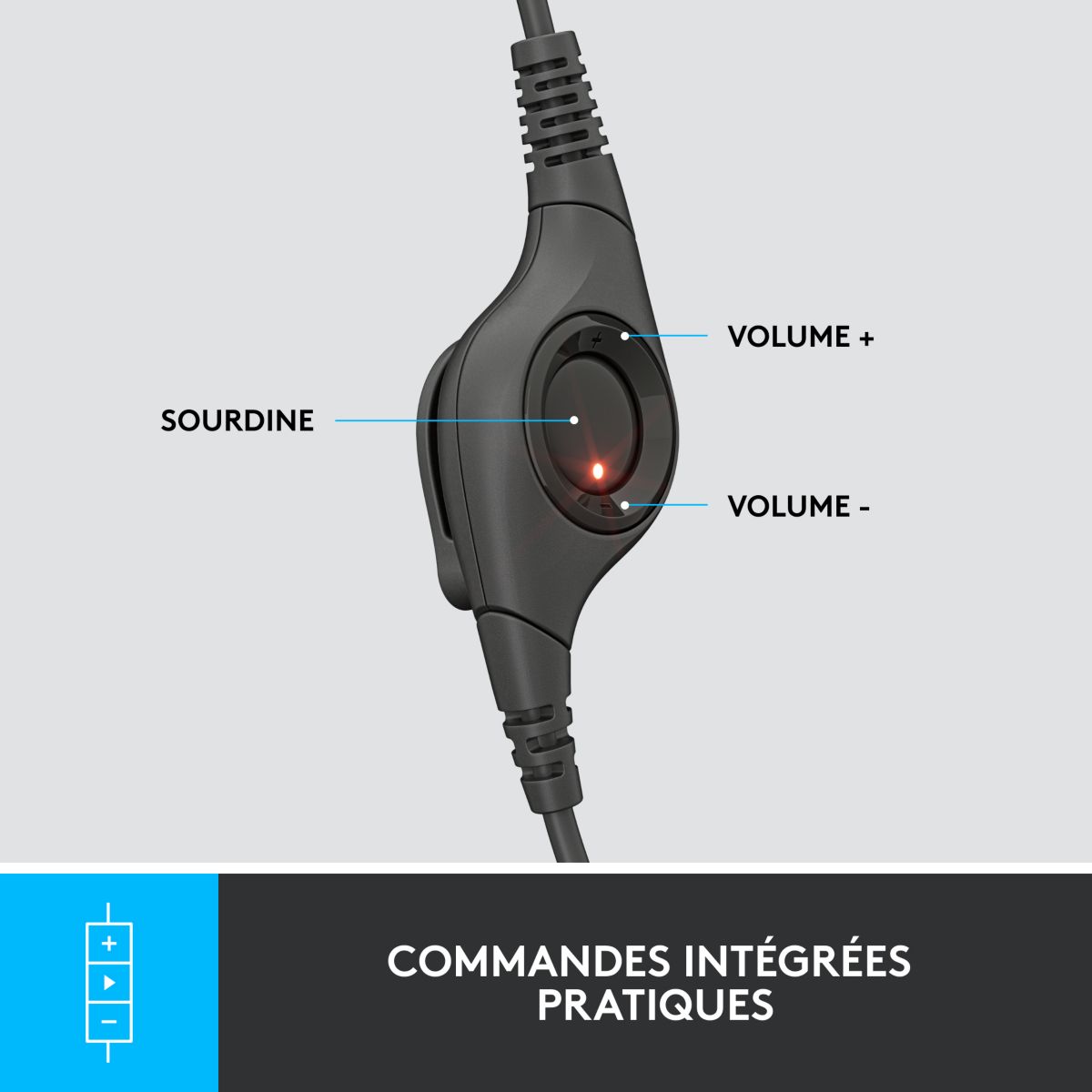 Micro-casque H390 USB stéréo noir, LOGITECH