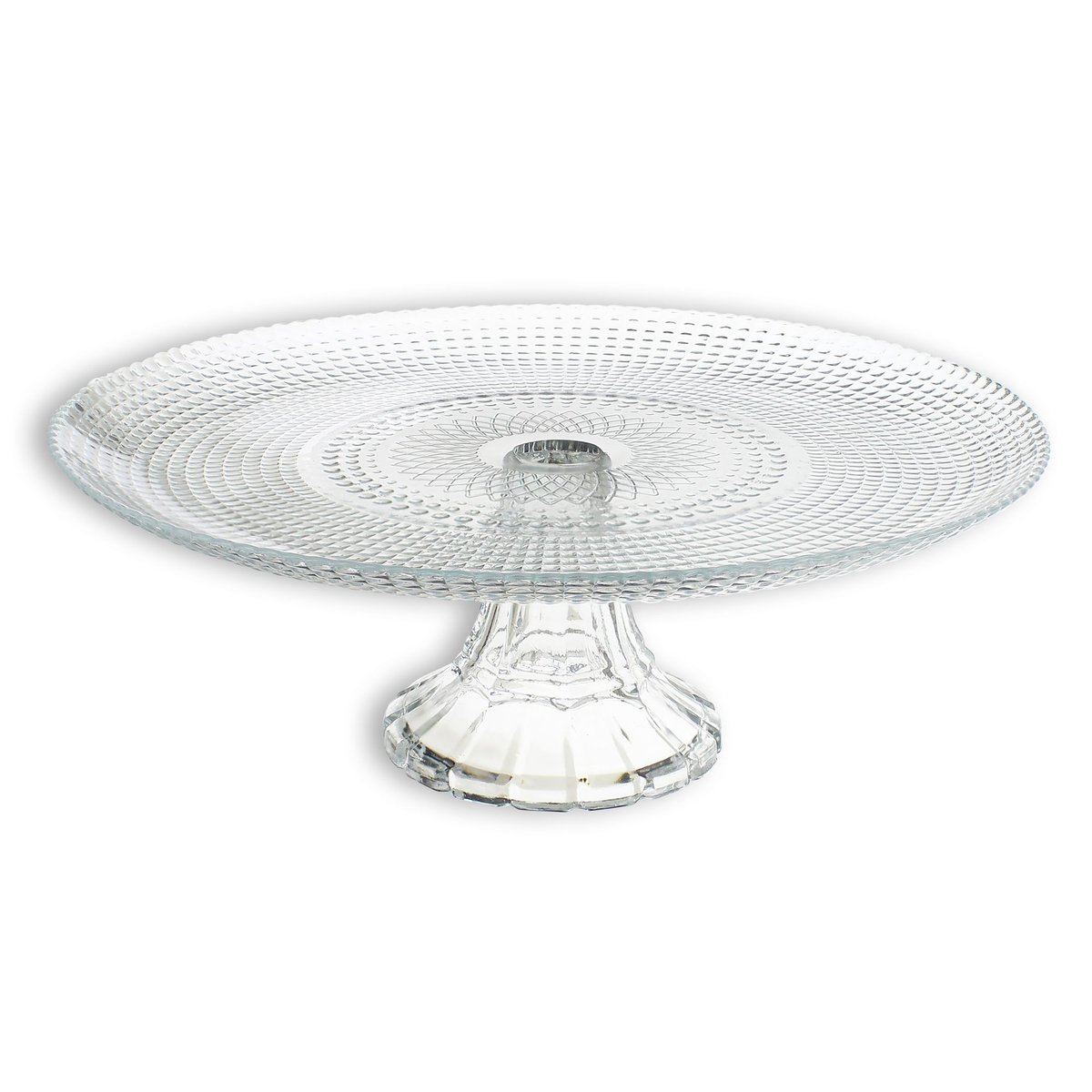 Plat sur pied en verre 30cm, ORION transparent, NOVASTYL