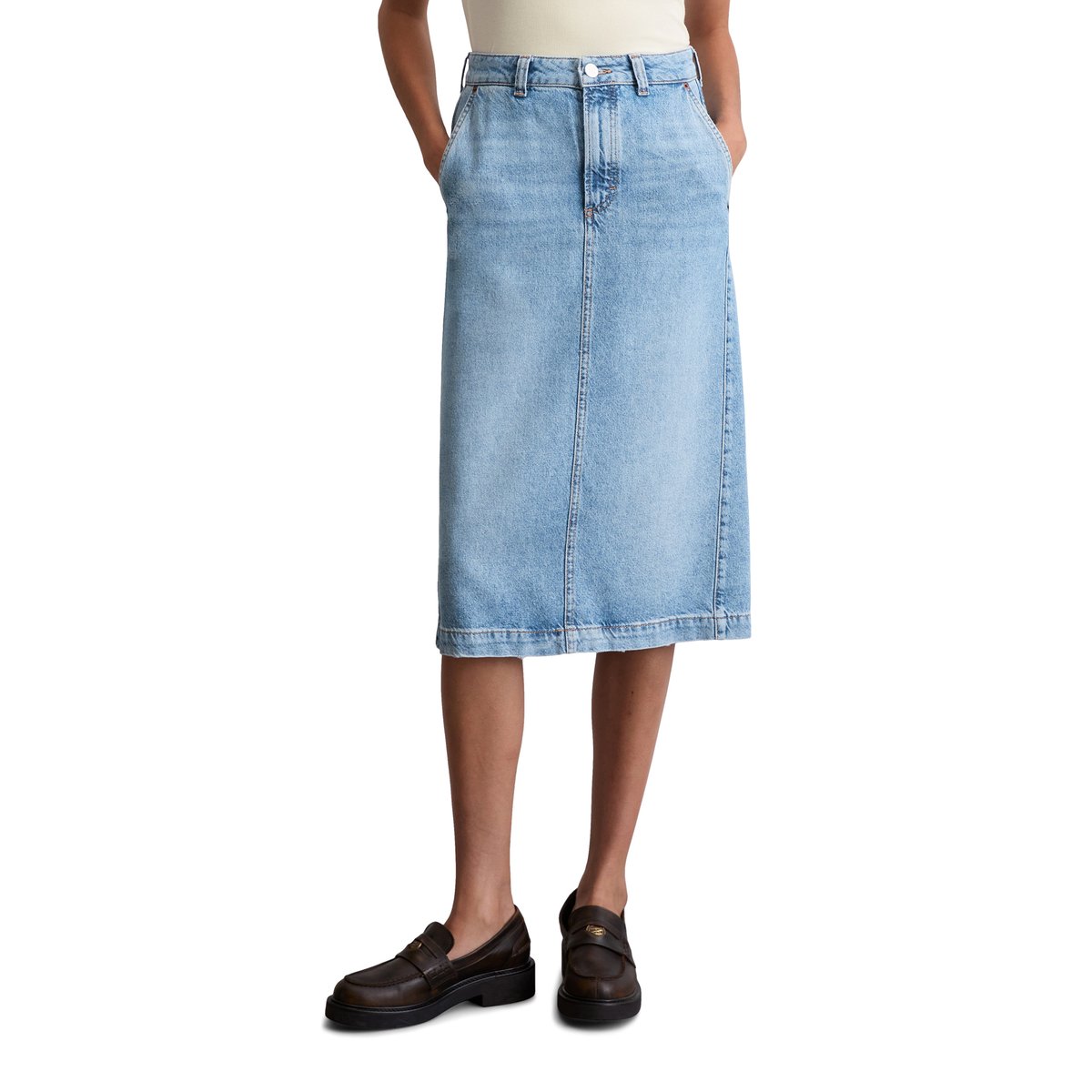 Jupe en jean regular en TENCEL™ Lyocell nleu clair, MARC O'POLO