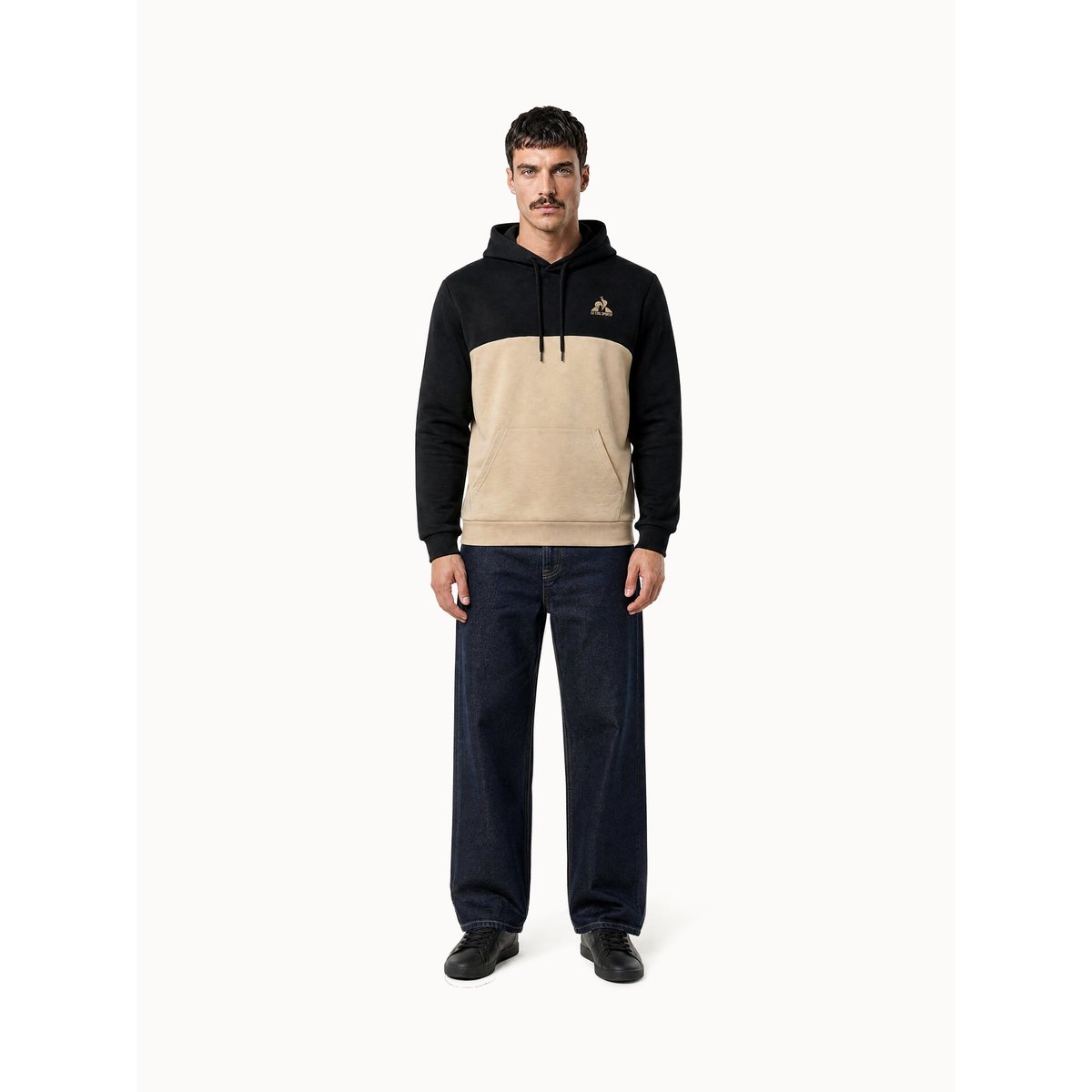 Sweat à capuche en double face colorblock NOEL black, LE COQ SPORTIF