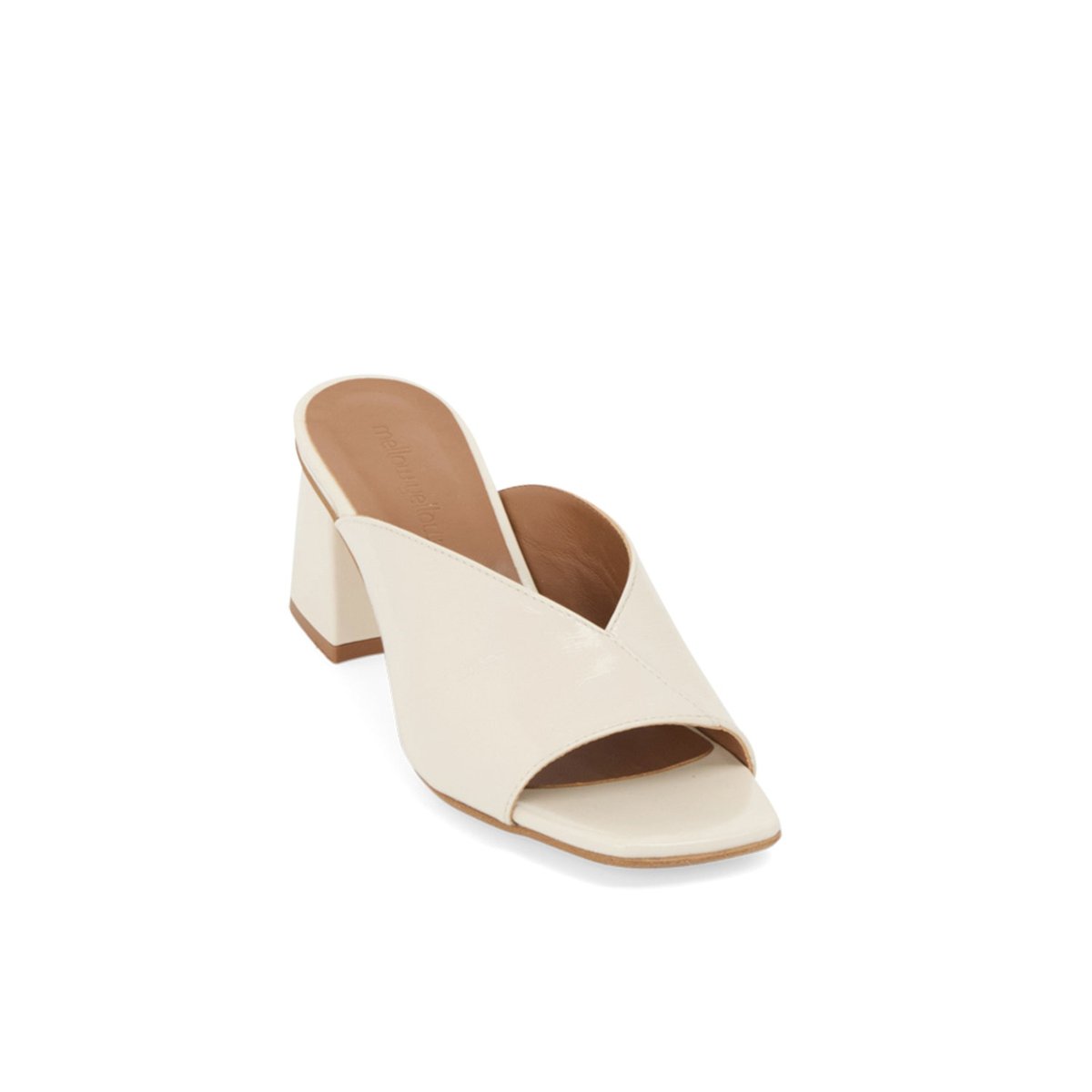 Sandale À Talon en cuir YANA ecru, MELLOW YELLOW