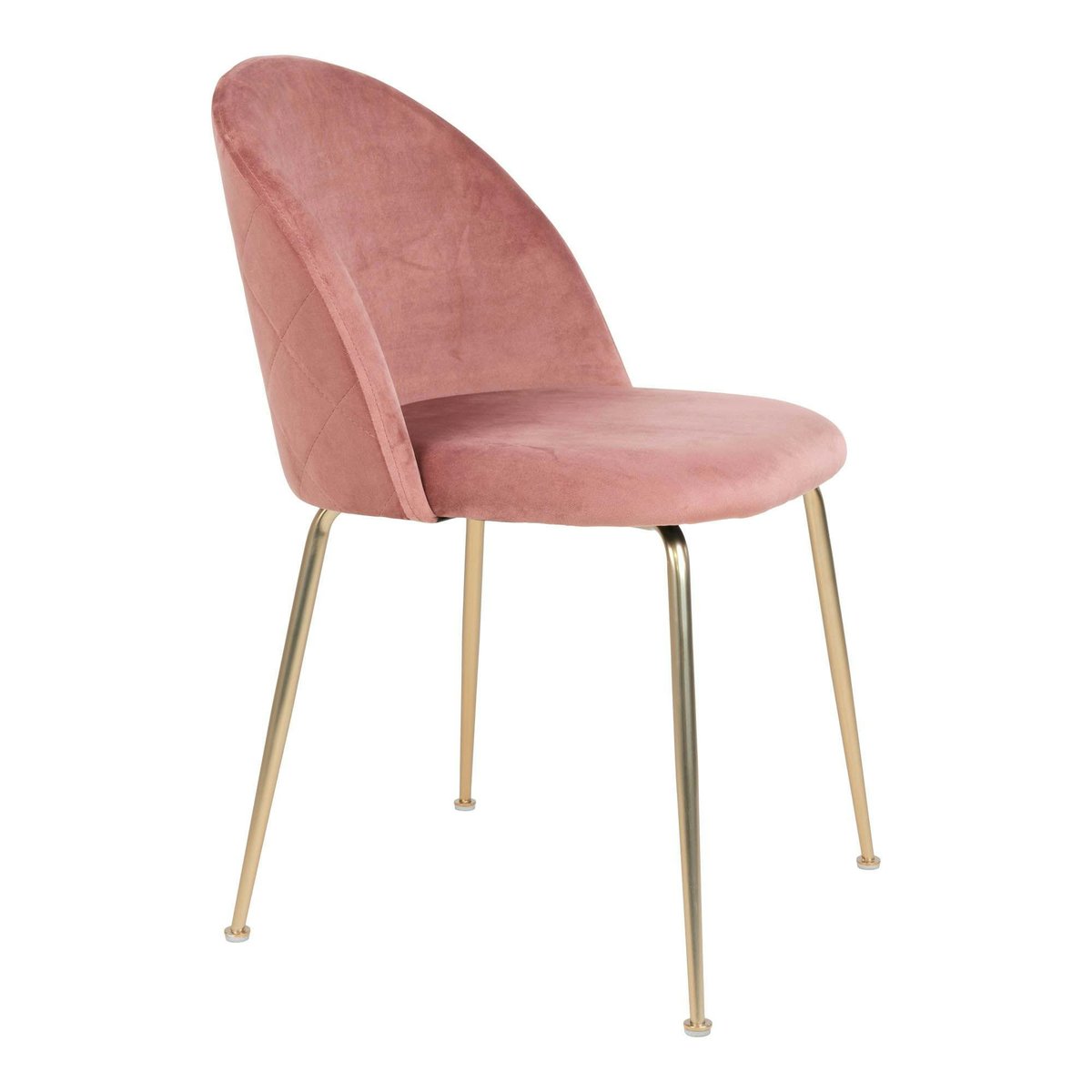Chaise velours à dossier rond (lot de 2) MONTREUX rose, PIER IMPORT